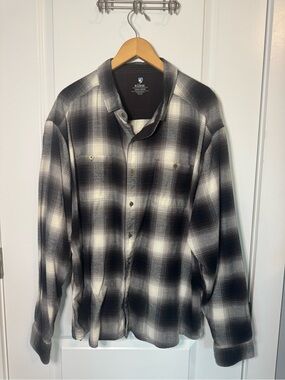 Kuhl Men's Black and White Plaid Button-Down Shirt